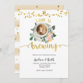 コーヒー愛がブライダルシャワーの招待状に 招待状 (正面/裏面)