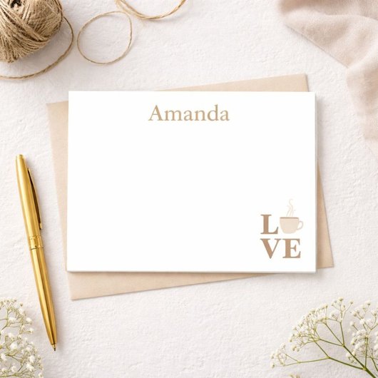 コーヒー愛の白と茶色 ポストイット