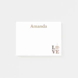 コーヒー愛の白と茶色 ポストイット