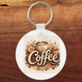 コーヒー愛の花 キーホルダー (正面)