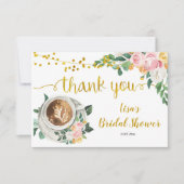 コーヒー愛はブライダルシャワーを醸し出す感謝の車 サンキューカード (正面)