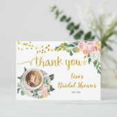 コーヒー愛はブライダルシャワーを醸し出す感謝の車 サンキューカード (スタンド正面)