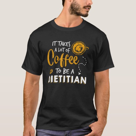 コーヒー愛人登録おもしろい栄養士 Tシャツ (正面)