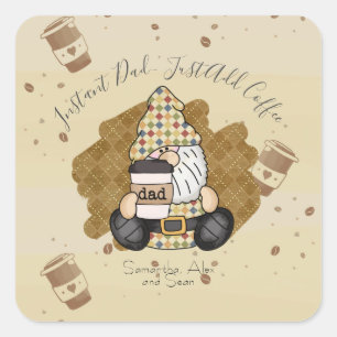 コーヒー愛好家にパーソナライズするパパ ヴィンテージ スクエアシール