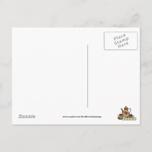 コーヒー愛好家のおもしろい漫画はがき ポストカード (裏面)