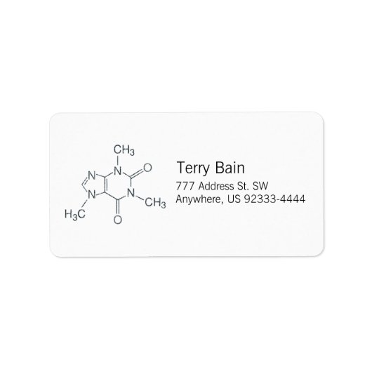 コーヒー愛好家のためのカフェイン分子 ラベル (正面)