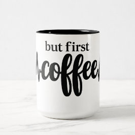 コーヒー愛好家のためのクラシック・バット・ファースト・コーヒーマグ ツートーンマグカップ
