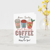コーヒー愛好家のためのクリスマスカード カード (黄色い花)
