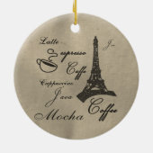 コーヒー愛好家のためのクリスマス オブジェ セラミックオーナメント (裏面)