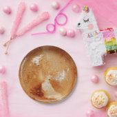 コーヒー愛好家のためのクリーム写真付きコーヒー ペーパープレート (パーティー)