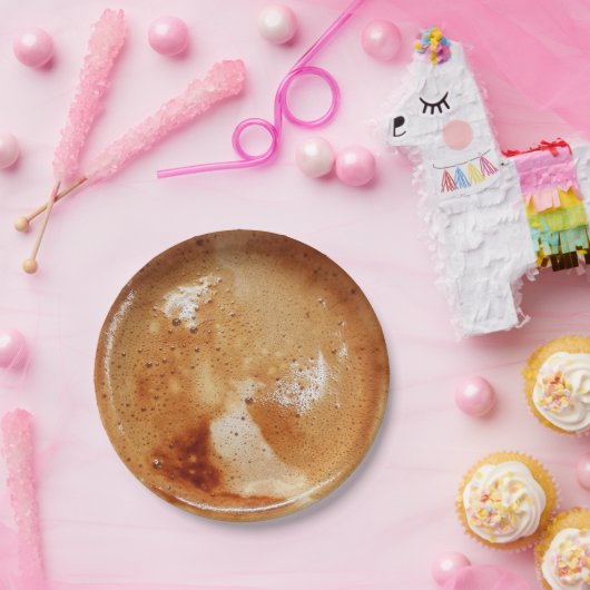 コーヒー愛好家のためのクリーム写真付きコーヒー ペーパープレート (パーティー)