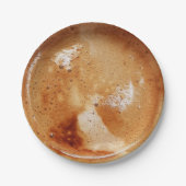 コーヒー愛好家のためのクリーム写真付きコーヒー ペーパープレート (正面)