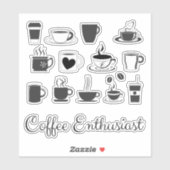 コーヒー愛好家のためのコーヒーカップデザイン シール (シート)