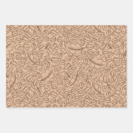 コーヒー愛好家のためのコーヒー豆ギフトラッピング紙 ラッピングペーパーシート