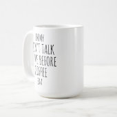 コーヒー愛好家のためのユーモアのコーヒーカップ、コーヒーエラマグカップ コーヒーマグカップ (正面左)