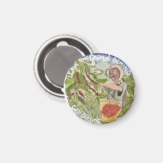 コーヒー愛好家のための外の自然を取得Keychain マグネット (正面/裏面)