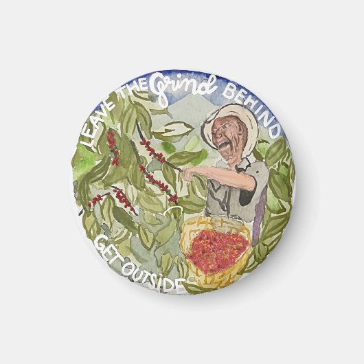 コーヒー愛好家のための外の自然を取得Keychain マグネット (正面)