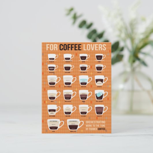 コーヒー愛好家のための発泡コーヒー ポストカード (スタンド正面)