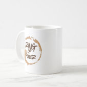 コーヒー愛好家のための面白いコーヒーの染み リング コーヒーマグカップ (正面左)