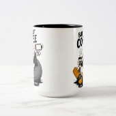 コーヒー愛好家のための面白いマグカップギフト「BUT FIRST COFFEE」 ツートーンマグカップ (中央)