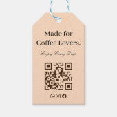 コーヒー愛好家のためのQRコードギフトタグ ギフトタグ (正面)