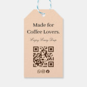 コーヒー愛好家のためのQRコードギフトタグ ギフトタグ (裏面)