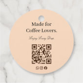 コーヒー愛好家のためのQRコードギフトタグ フェイバータグ (裏面)