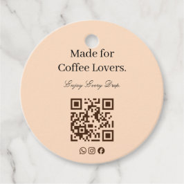 コーヒー愛好家のためのQRコードギフトタグ フェイバータグ