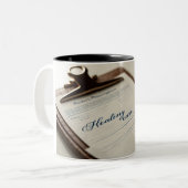 コーヒー愛好家のためのRx:ペン付き処方箋マグカップ ツートーンマグカップ (正面左)