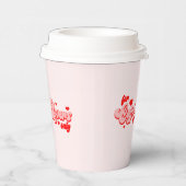コーヒー愛好家のみレトロ赤いハート 紙コップ (右)