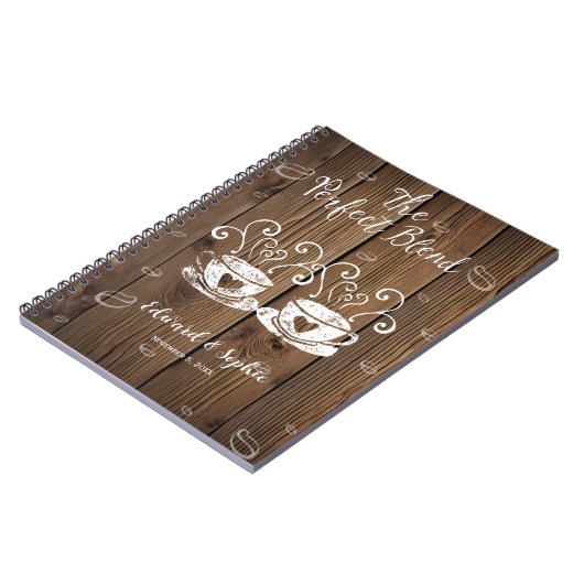 コーヒー愛好家のウェディングプランナー本の花嫁計画 ノートブック (左側)