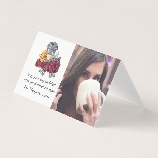 コーヒー愛好家のクリスマス応援グリーティングフォト (正面)