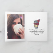 コーヒー愛好家のクリスマス応援グリーティングフォト シーズンカード (内部)