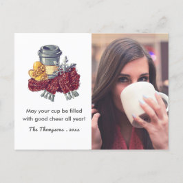 コーヒー愛好家のクリスマス応援グリーティングフォト 案内ポストカード