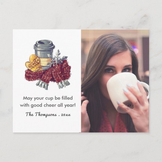 コーヒー愛好家のクリスマス応援グリーティングフォト 案内ポストカード (正面)
