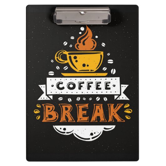 コーヒー愛好家のコーヒーブレイク クリップボード (正面)