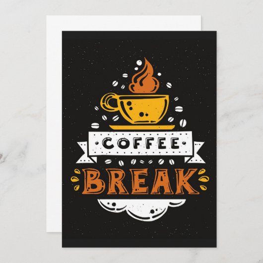 コーヒー愛好家のコーヒーブレイク 招待状 (正面/裏面)