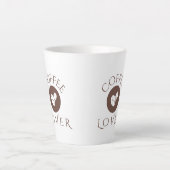 コーヒー愛好家のスロー枕 - おしゃれなホームデコレーションのギフト カフェラテマグ (正面)