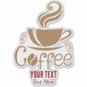コーヒー愛好家のデザイン - ミニマルコーヒーカップ グラフィック シール (正面)
