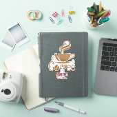 コーヒー愛好家のデザイン - ミニマルコーヒーカップ グラフィック シール (iPadカバー)