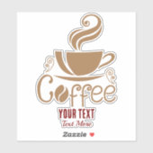 コーヒー愛好家のデザイン - ミニマルコーヒーカップ グラフィック シール (シート)