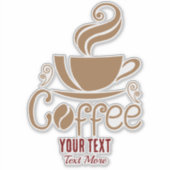 コーヒー愛好家のデザイン - ミニマルコーヒーカップ グラフィック シール (正面)