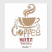 コーヒー愛好家のデザイン - ミニマルコーヒーカップ グラフィック シール (シート)
