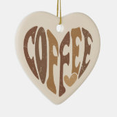 コーヒー愛好家のハート セラミックオーナメント (右)