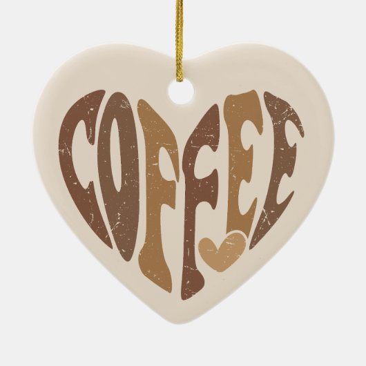 コーヒー愛好家のハート セラミックオーナメント (裏面)