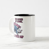 コーヒー愛好家のマグカップ。恥ずかしくない昼寝。 ツートーンマグカップ (正面左)