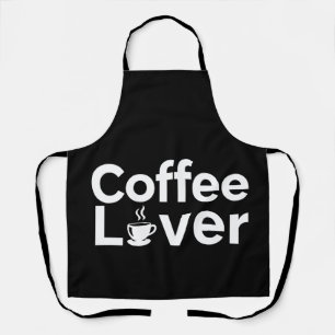 コーヒー愛好家のミニマルタイポグラフィ ブラックエプロン エプロン