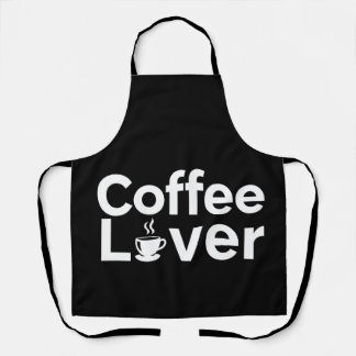 コーヒー愛好家のミニマルタイポグラフィ ブラックエプロン エプロン