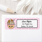 コーヒー愛好家のモカかわいい漫画 ラベル (インサイチュ)