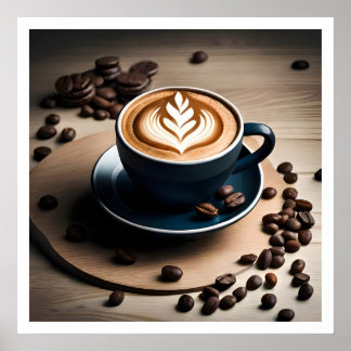 コーヒー愛好家のラテのためのカップ ポスター